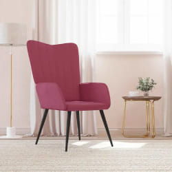vidaXL Chaise de relaxation - Rouge Bordeaux Velours