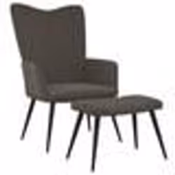 vidaXL Chaise de relaxation avec repose-pied Gris foncé Velours - TU