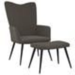 vidaXL Chaise de relaxation avec repose-pied Gris foncé Velours - TU