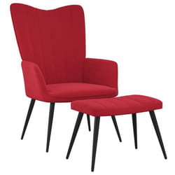 vidaXL Chaise de relaxation avec tabouret Rouge bordeaux Velours