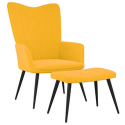 vidaXL Chaise de relaxation avec tabouret Jaune moutarde Velours - TU