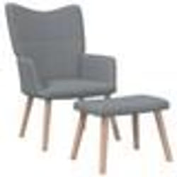 vidaXL Chaise de relaxation avec tabouret Gris clair Tissu - TU