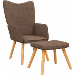 Chaise De Relaxation Avec Tabouret Marron Tissu Vidaxl