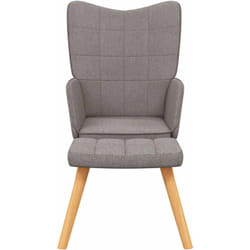 Vidaxl - Chaise de relaxation avec tabouret Taupe Tissu