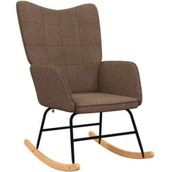 Chaise À Bascule Marron Tissu Vidaxl