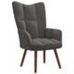 vidaXL Chaise de relaxation Gris foncé Velours - TU