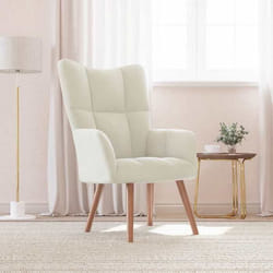 vidaXL Chaise de relaxation Blanc crème Velours - TU