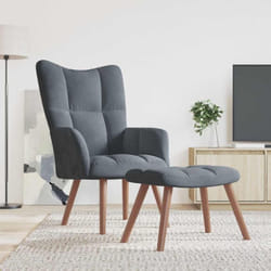 Vidaxl - Chaise de relaxation avec repose-pied Gris foncé Velours