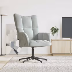 vidaXL Chaise de relaxation Gris clair Velours - TU