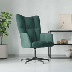 vidaXL Chaise de relaxation Vert foncé Velours - TU