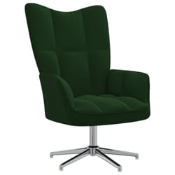 vidaXL Chaise de relaxation Vert foncé Velours - TU