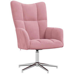 Chaise De Relaxation Rose Velours Vidaxl