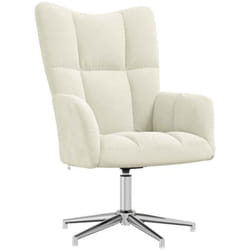 Chaise De Relaxation Blanc Crème Velours Vidaxl
