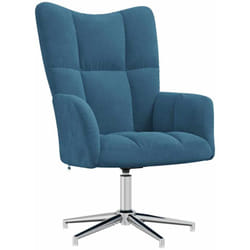 vidaXL Chaise de relaxation Bleu Velours - TU
