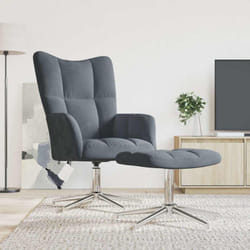 Vidaxl - Chaise de relaxation avec tabouret Gris foncé Velours