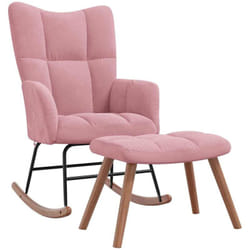 Vidaxl - Chaise à bascule avec repose-pied Rose Velours