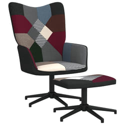 vidaXL Chaise de relaxation avec tabouret Patchwork Tissu - TU