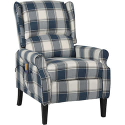 Les Tendances - Fauteuil inclinable de massage Bleu Tissu vidaXL