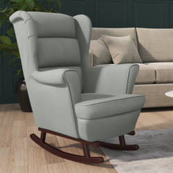 Vidaxl - Fauteuil à bascule et pieds en bois d'hévéa Gris clair Velours