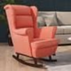 vidaXL Fauteuil à bascule et pieds en bois massif d'hévéa Rose Velours - TU