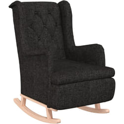 Fauteuil Avec Pieds À Bascule En Bois D'Hévéa Noir Tissu Vidaxl