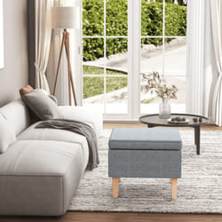 Vidaxl - Tabouret avec pieds en bois Gris clair Tissu