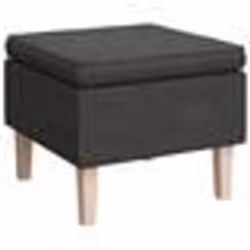 vidaXL Tabouret avec pieds en bois Gris foncé Tissu - TU