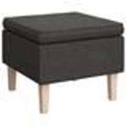 vidaXL Tabouret avec pieds en bois Gris foncé Tissu - TU