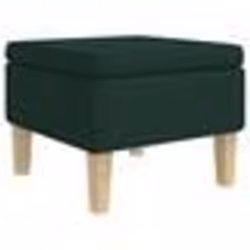 vidaXL Tabouret avec pieds en bois Vert foncé Tissu - TU