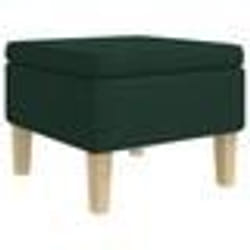 vidaXL Tabouret avec pieds en bois Vert foncé Tissu - TU