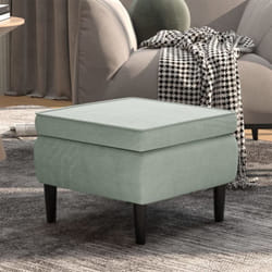 Vidaxl - Tabouret avec pieds en bois Gris clair Velours