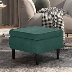 Tabouret avec pieds en bois Vert foncé Velours vidaXL