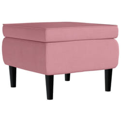 Tabouret avec pieds en bois Rose Velours vidaXL