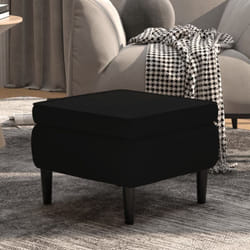 Vidaxl - Tabouret avec pieds en bois Noir Velours