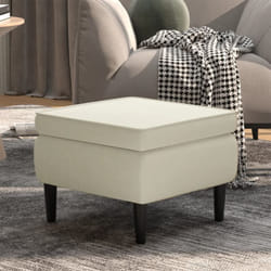 Vidaxl - Tabouret avec pieds en bois Crème Velours
