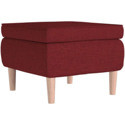 Vidaxl - Tabouret avec pieds en bois Rouge bordeaux Tissu