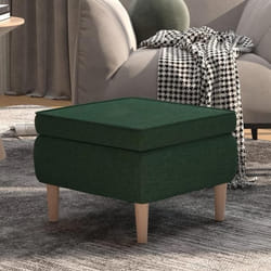 vidaXL Tabouret avec pieds en bois Vert foncé Tissu - TU