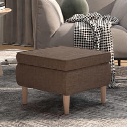 vidaXL Tabouret avec pieds en bois Taupe Tissu - TU