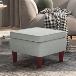 Vidaxl - Tabouret avec pieds en bois Gris clair Velours