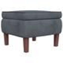 vidaXL Tabouret avec pieds en bois Gris foncé Velours - TU