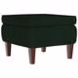 vidaXL Tabouret avec pieds en bois Vert foncé Velours - TU