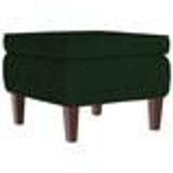vidaXL Tabouret avec pieds en bois Vert foncé Velours - TU