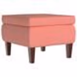 vidaXL Tabouret avec pieds en bois Rose Velours - TU