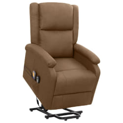 vidaXL Fauteuil de massage Marron Tissu - TU