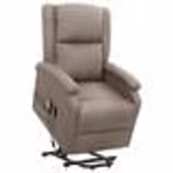 vidaXL Fauteuil de massage Taupe Tissu - TU