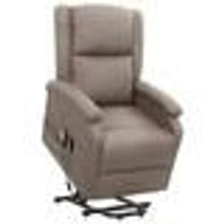 vidaXL Fauteuil de massage Taupe Tissu - TU