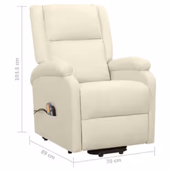 VidaXL 329718 Fauteuil massant électrique Crème - Vue supplémentaire 8
