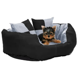 vidaXL Coussin réversible - Gris et noir 65x50x20 cm