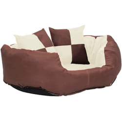 Coussin réversible lavable de chien Marron et crème 65x50x20 cm Vidaxl