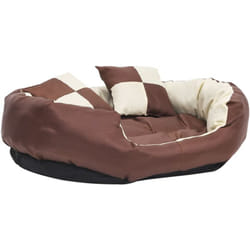 Vidaxl - Coussin réversible lavable de chien Marron et crème 85x70x20 cm